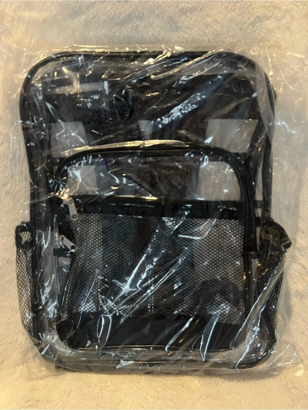 Clear Black Mesh Front Men’s Backpack - Unbranded